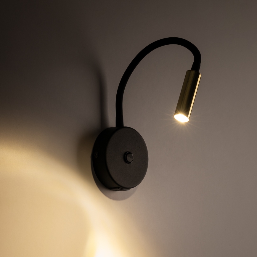 LED Zidna lampa s USB portom LAGOS 1xG9/3W/5V 4000K crna/zlatna