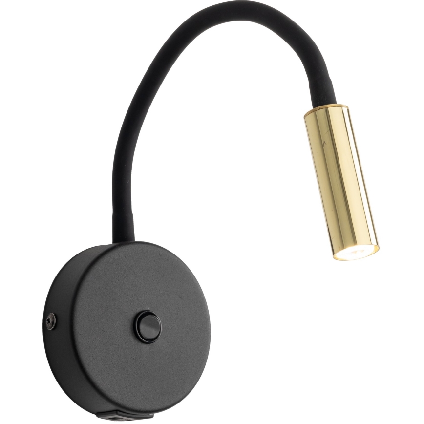LED Zidna lampa s USB portom LAGOS 1xG9/3W/5V 4000K crna/zlatna