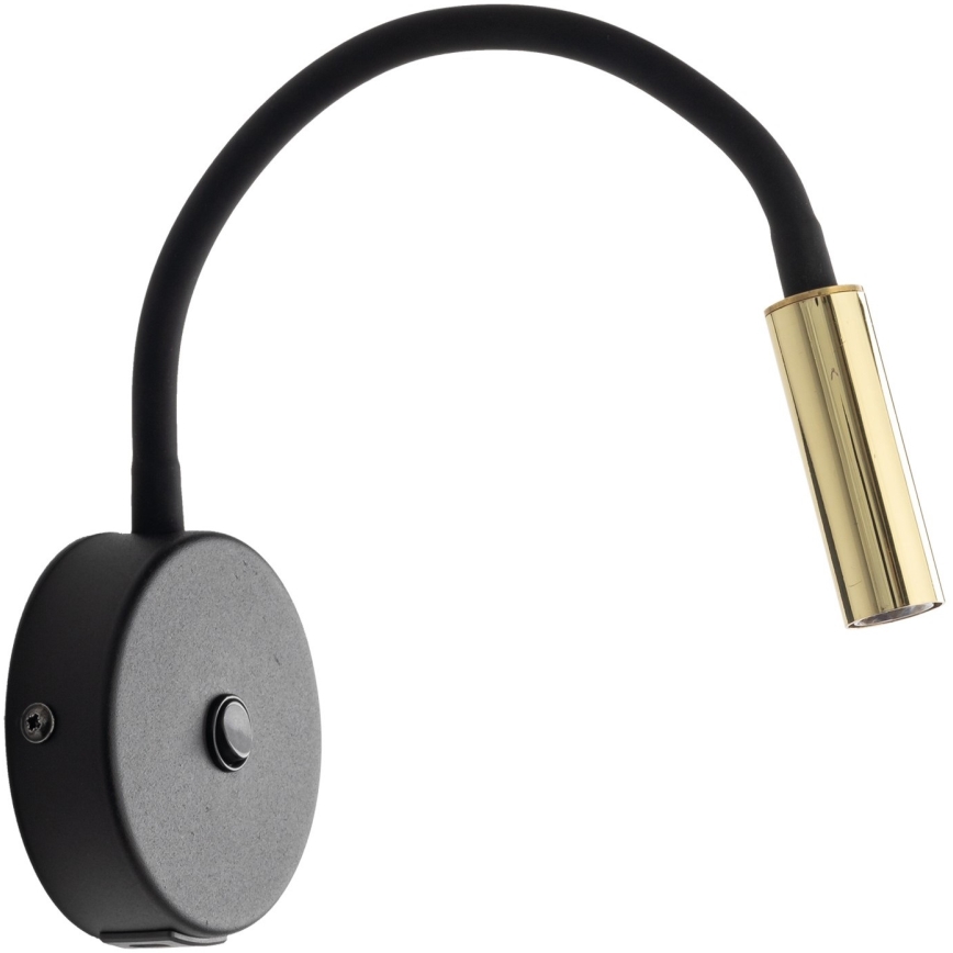 LED Zidna lampa s USB portom LAGOS 1xG9/3W/5V 4000K crna/zlatna