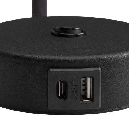 LED Zidna lampa s USB portom LAGOS 1xG9/3W/5V 4000K crna/zlatna
