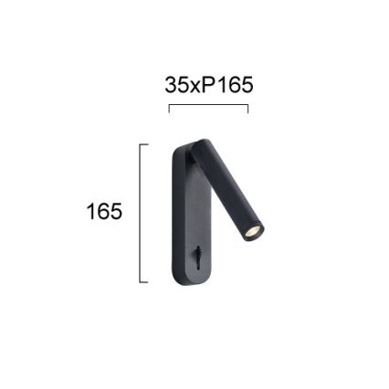 LED zidna reflektorska svjetiljka ABRIEL LED/6W/230V crna