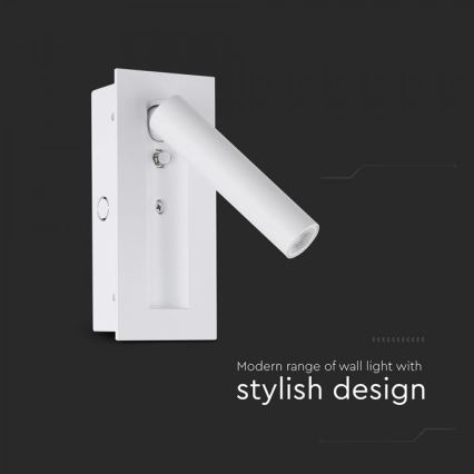 LED zidna reflektorska svjetiljka LED/2W/230V 3000K bijela