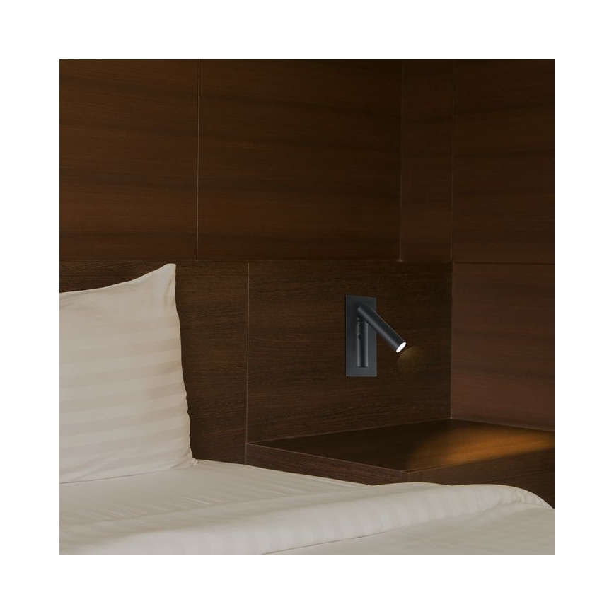 LED zidna reflektorska svjetiljka LED/2W/230V 3000K crna