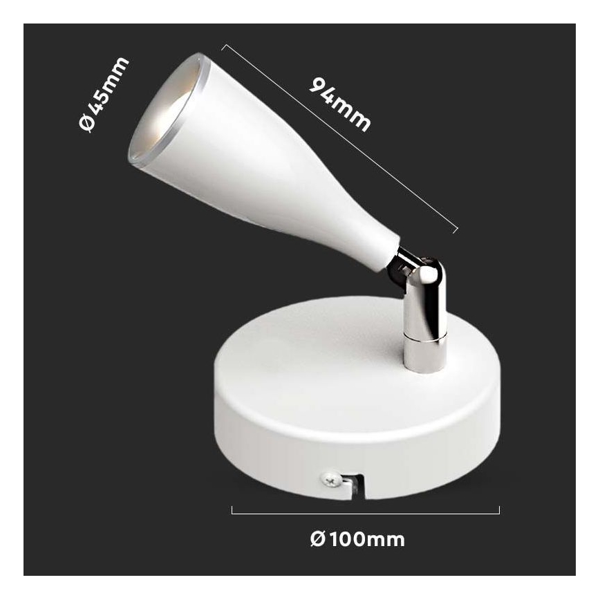 LED Zidna reflektorska svjetiljka LED/4,5W/230V 4000K bijela