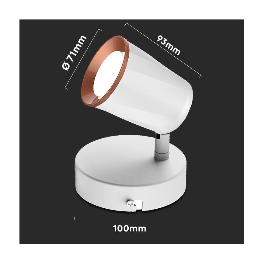 LED Zidna reflektorska svjetiljka LED/5W/230V 3000K bijela