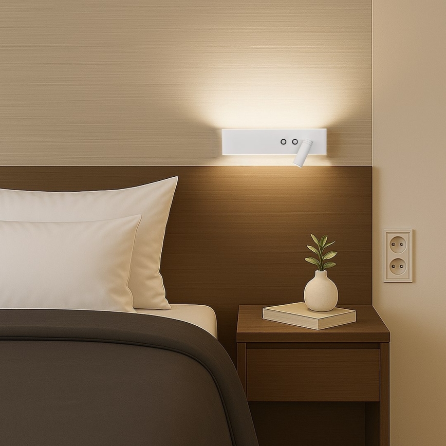 LED zidna reflektorska svjetiljka RESORT LED/10W/230V + LED/3W bijela desna