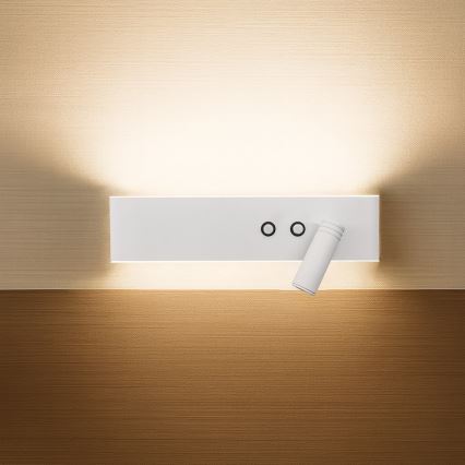 LED zidna reflektorska svjetiljka RESORT LED/10W/230V + LED/3W bijela desna