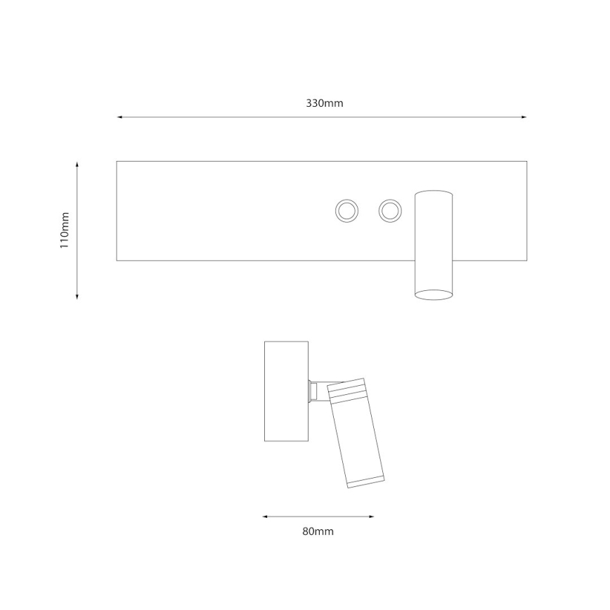 LED zidna reflektorska svjetiljka RESORT LED/10W/230V + LED/3W bijela desna
