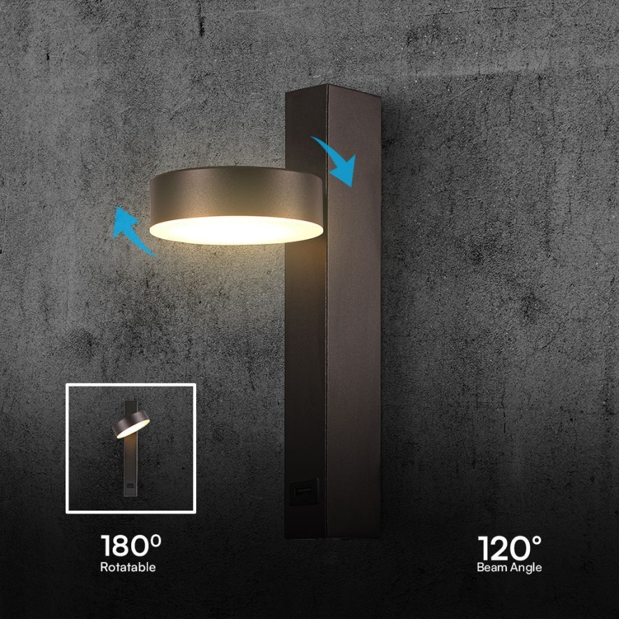 LED Zidna reflektorska svjetiljka s USB portom LED/8W/230V 3000K