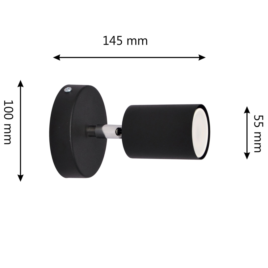 LED Zidna reflektorska svjetiljka TUNE 1xGU10/4,8W/230V crna