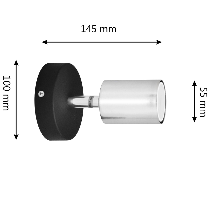 LED Zidna reflektorska svjetiljka TUNE 1xGU10/4,8W/230V mat krom/crna