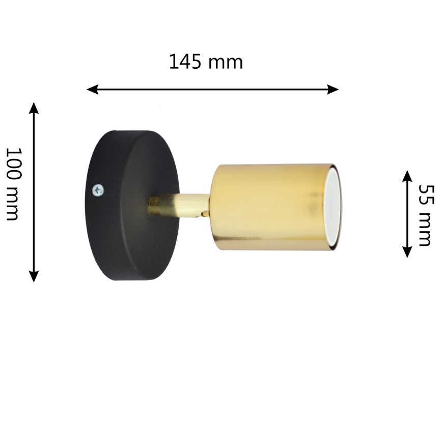 LED Zidna reflektorska svjetiljka TUNE 1xGU10/4,8W/230V zlatna/crna