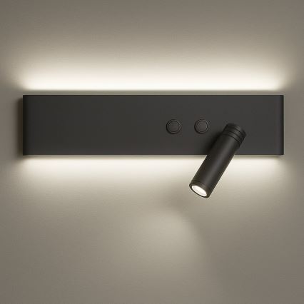 LED zidna spot svjetiljka RESORT LED/10W/230V + LED/3W crna desna
