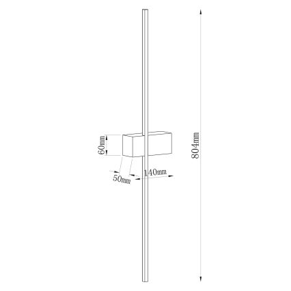 LED zidna svjetiljka AISHA LED/12W/230V 4000K 80 cm zlatna