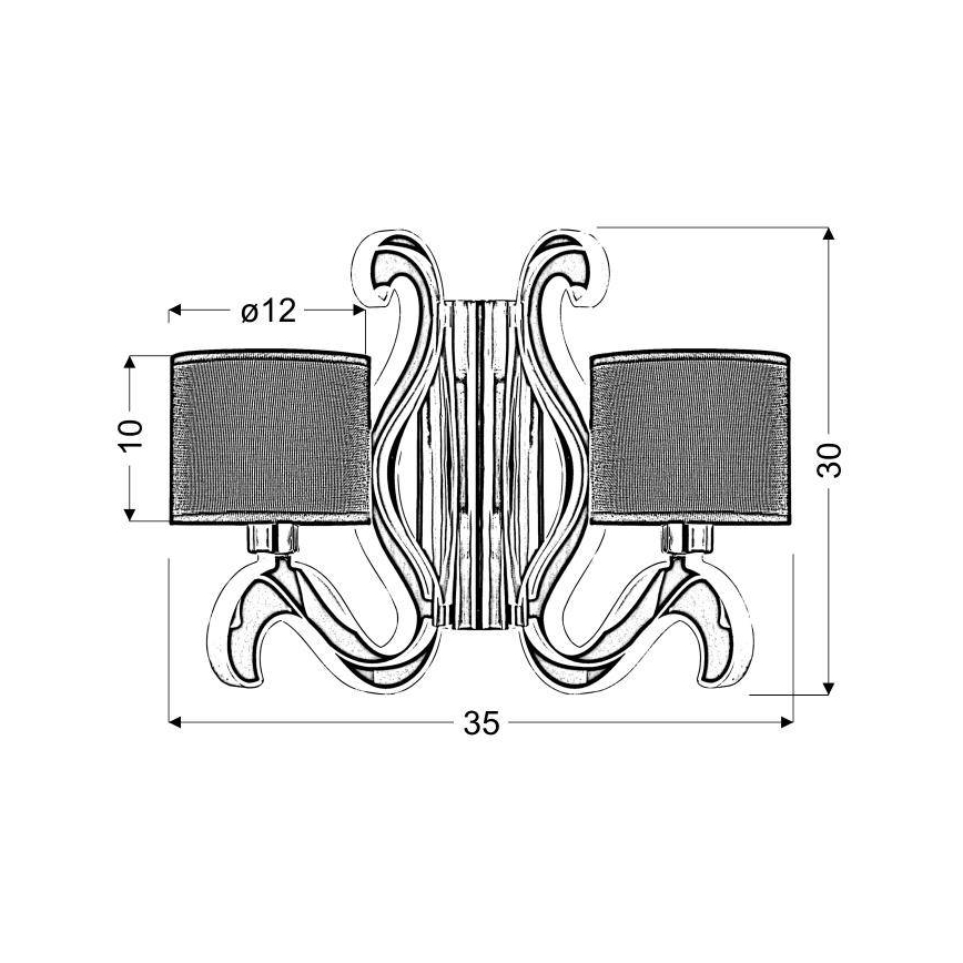 LED Zidna svjetiljka AMBROSIA 2xE14/40W/230V + LED/12,3W bakrena