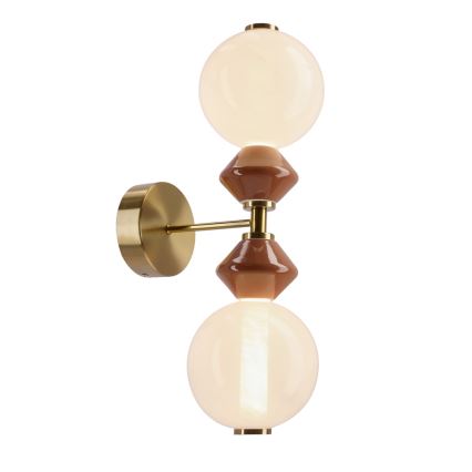 LED zidna svjetiljka FLORES 2xLED/5W/230V zlatna/smeđa