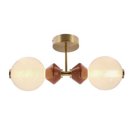 LED zidna svjetiljka FLORES 2xLED/5W/230V zlatna/smeđa