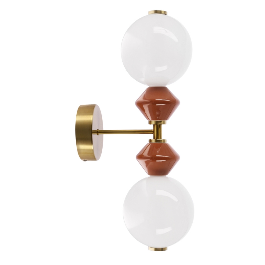 LED zidna svjetiljka FLORES 2xLED/5W/230V zlatna/smeđa