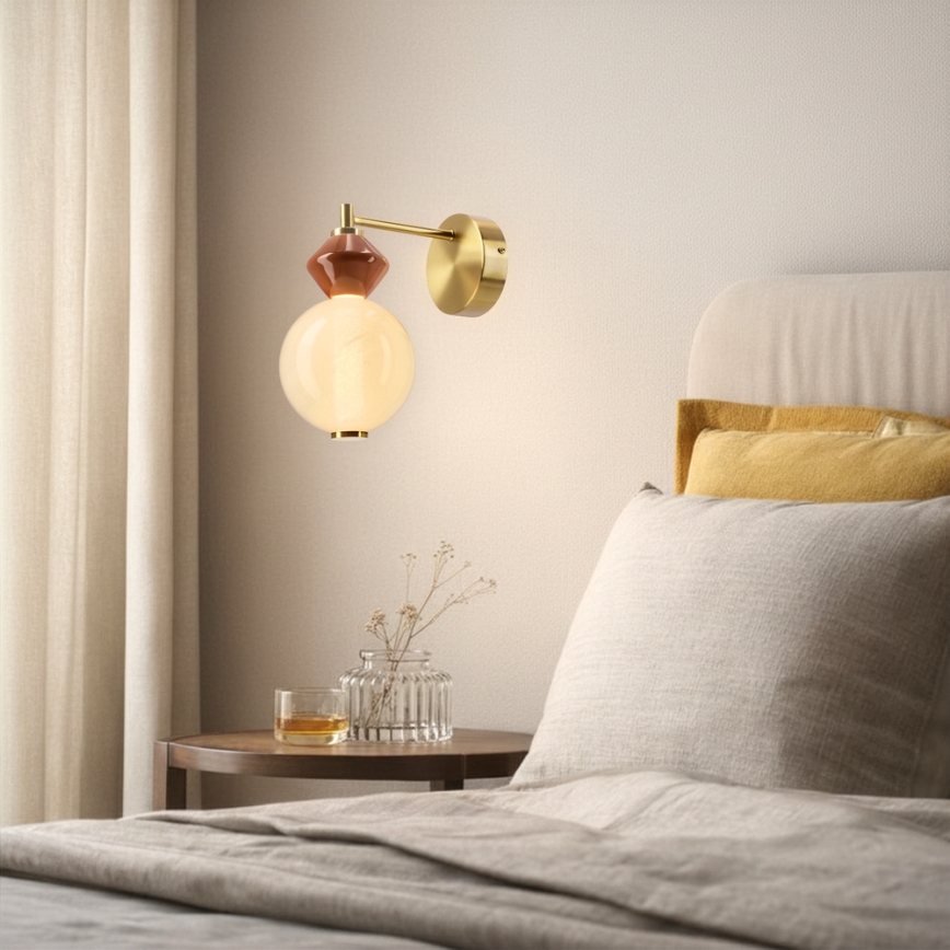 LED zidna svjetiljka FLORES LED/7W/230V zlatna/smeđa