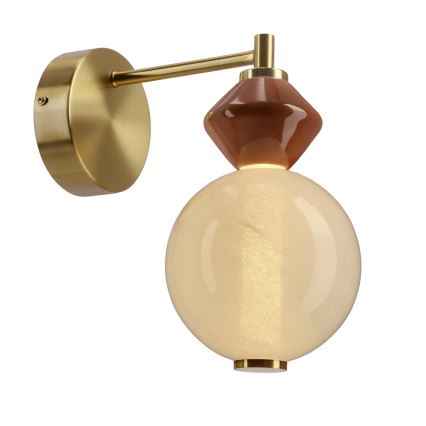 LED zidna svjetiljka FLORES LED/7W/230V zlatna/smeđa