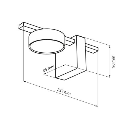 LED Zidna svjetiljka JOY 1xGX53/6W/230V crna