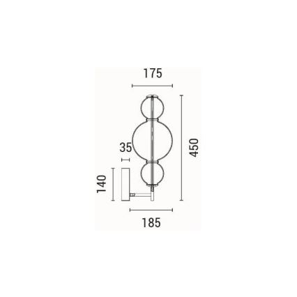 LED Zidna svjetiljka LED/12,6W/230V 3000K