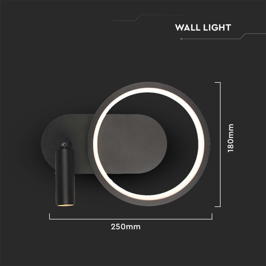 LED Zidna svjetiljka LED/14W/230V 3000K crna