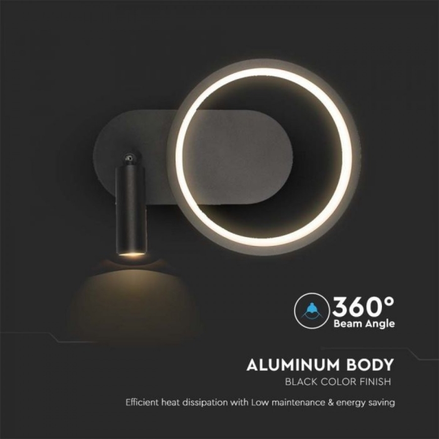 LED Zidna svjetiljka LED/14W/230V 4000K crna