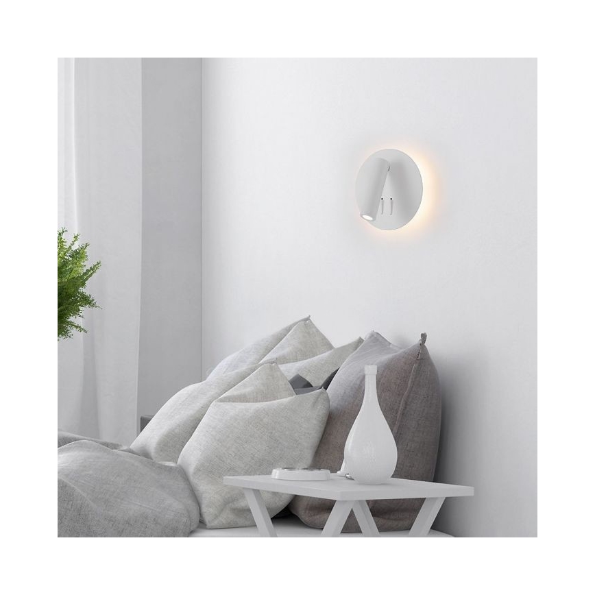 LED Zidna svjetiljka LED/3W/230V + LED/6W/230V 3000K bijela