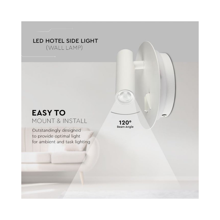 LED Zidna svjetiljka LED/3W/230V + LED/6W/230V 3000K bijela