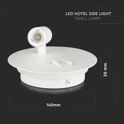 LED Zidna svjetiljka LED/3W/230V + LED/6W/230V 3000K bijela