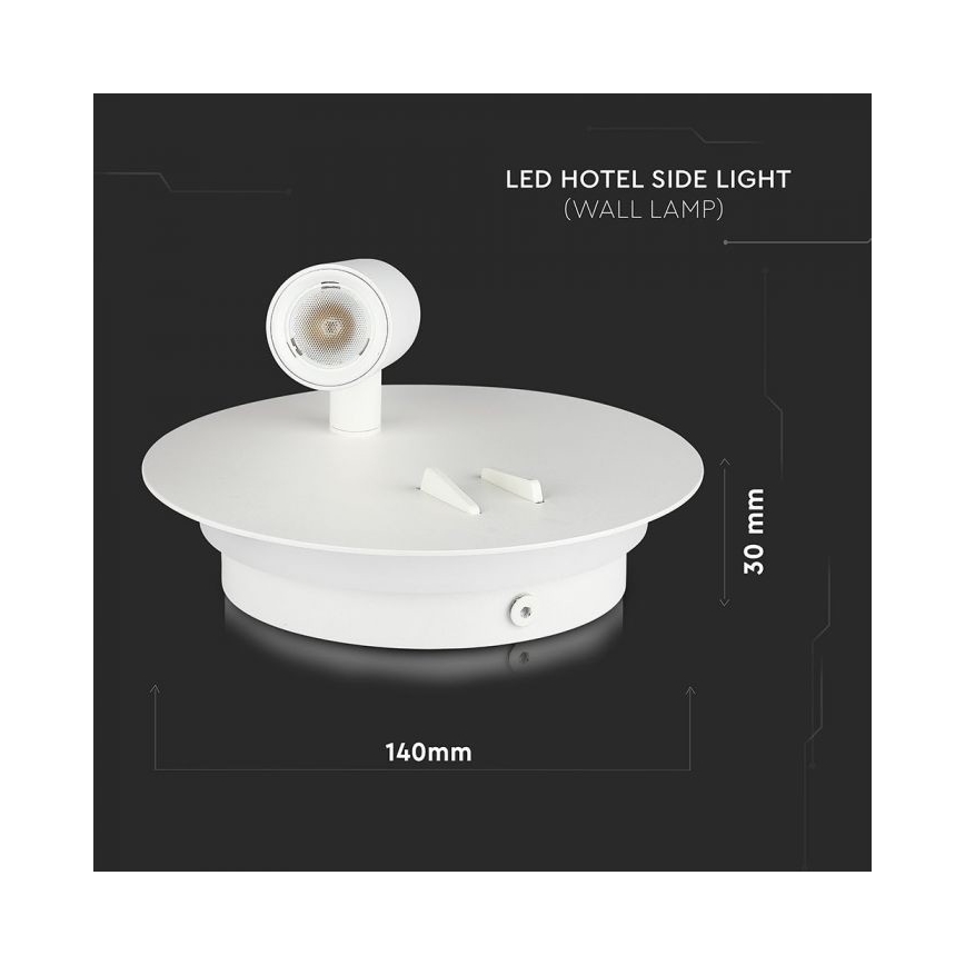 LED Zidna svjetiljka LED/3W/230V + LED/6W/230V 3000K bijela