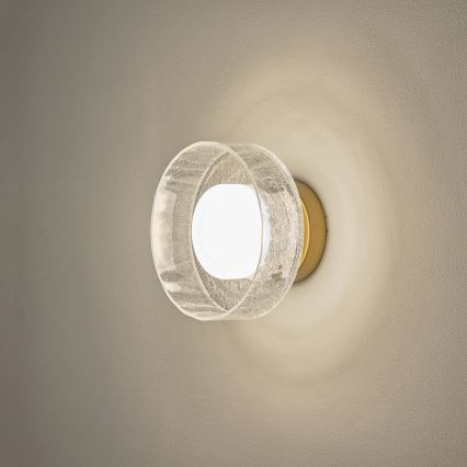 LED Zidna svjetiljka LED/8W/230V 3000K zlatna/prozirna