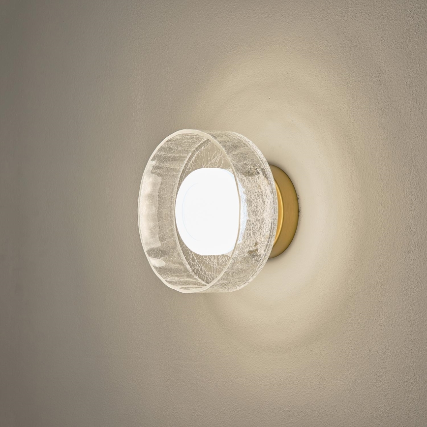 LED Zidna svjetiljka LED/8W/230V 3000K zlatna/prozirna