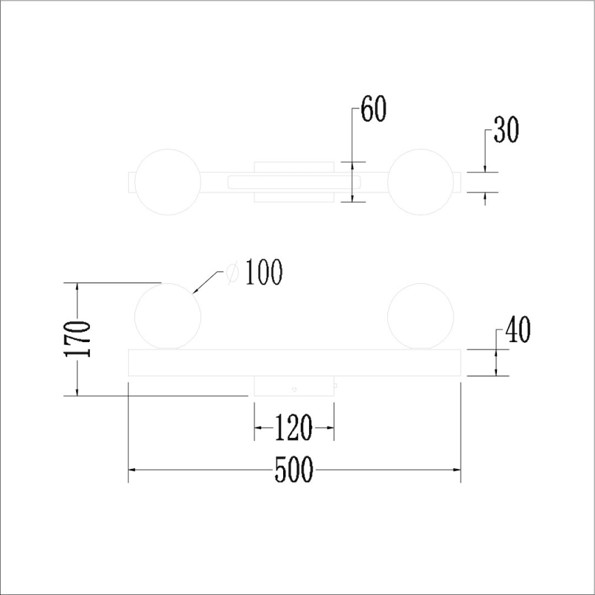 LED Zidna svjetiljka MAGNET LED/13W/230V + 2xG9/60W 3000/4000K crna