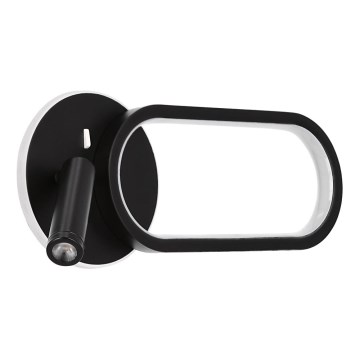 LED Zidna svjetiljka MONET LED/13W/230V + LED/2W 3000/4000/6000K crna