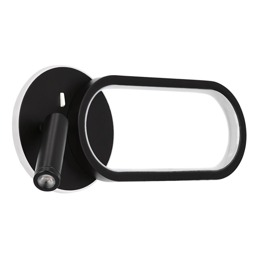 LED Zidna svjetiljka MONET LED/13W/230V + LED/2W 3000/4000/6000K crna