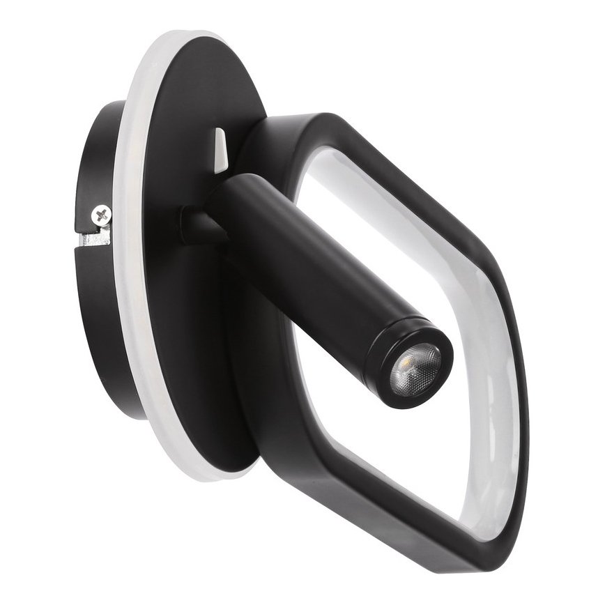 LED Zidna svjetiljka MONET LED/13W/230V + LED/2W 3000/4000/6000K crna