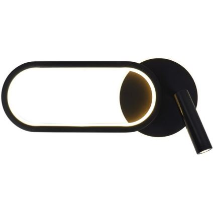 LED Zidna svjetiljka MONET LED/13W/230V + LED/2W 3000/4000/6000K crna