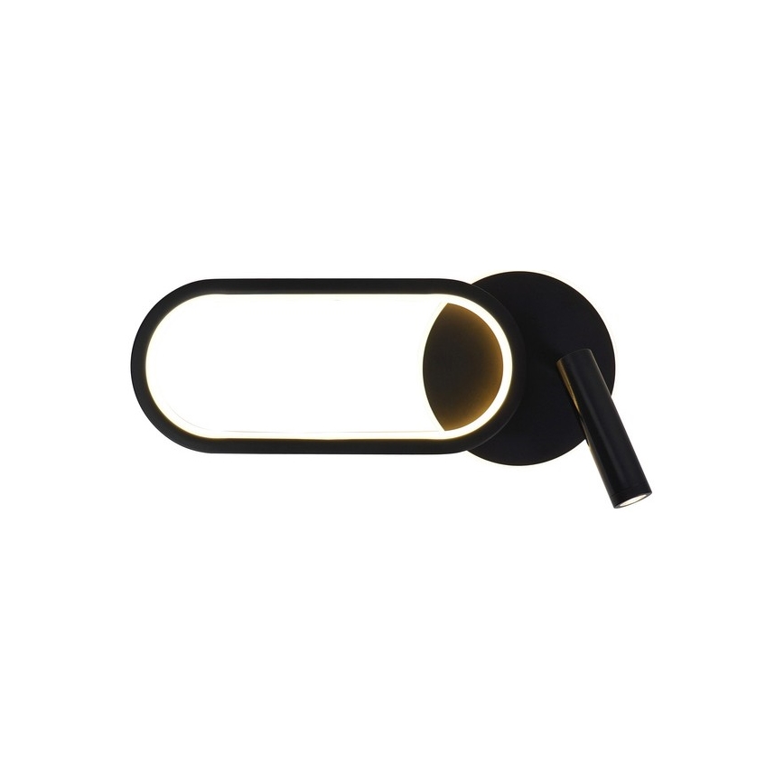 LED Zidna svjetiljka MONET LED/13W/230V + LED/2W 3000/4000/6000K crna
