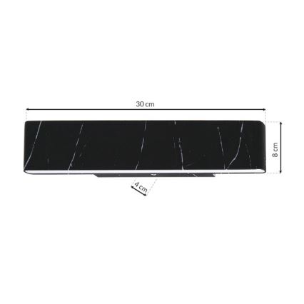 LED Zidna svjetiljka PIERCE LED/12W/230V 30 cm crna