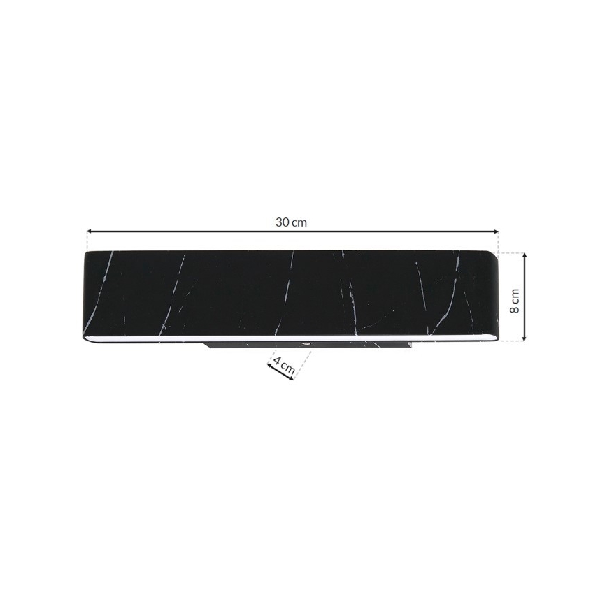 LED Zidna svjetiljka PIERCE LED/12W/230V 30 cm crna