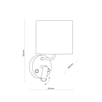 LED zidna svjetiljka RICHI 1xE27/15W/230V + LED/3W/230V bijela