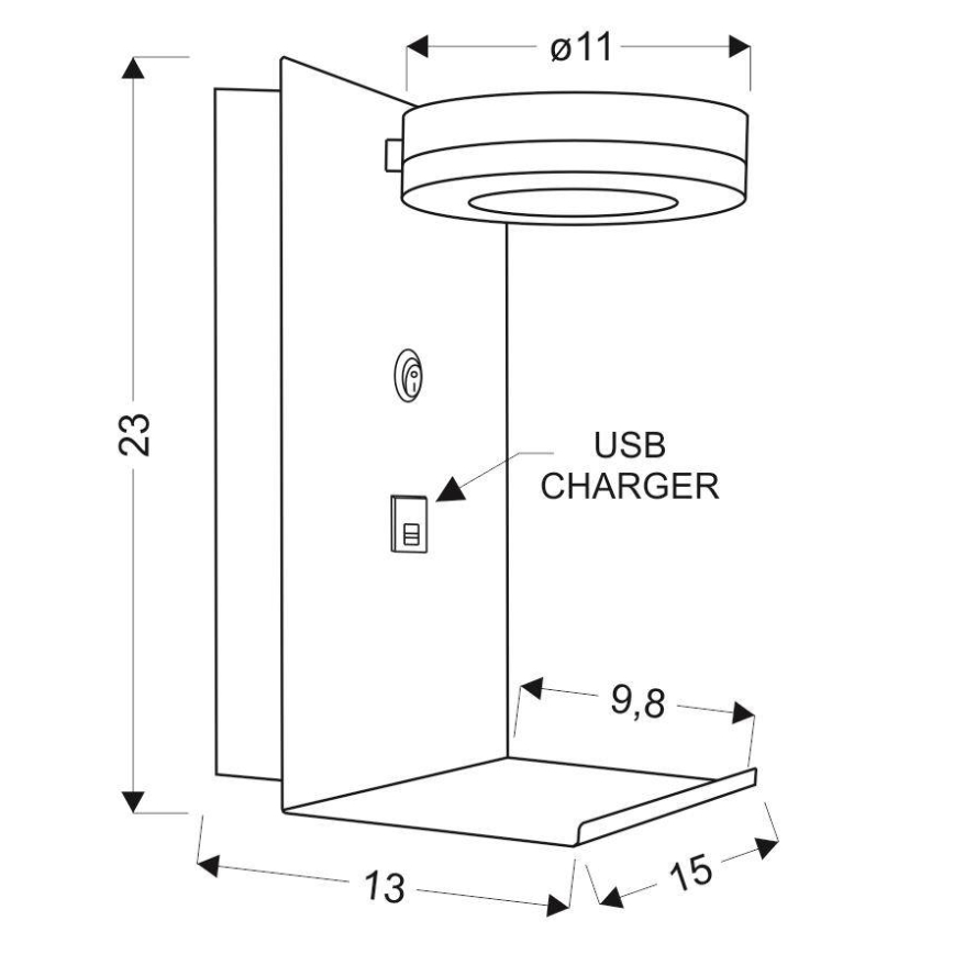 LED Zidna svjetiljka s punjačem COMPACT LED/4W/230V