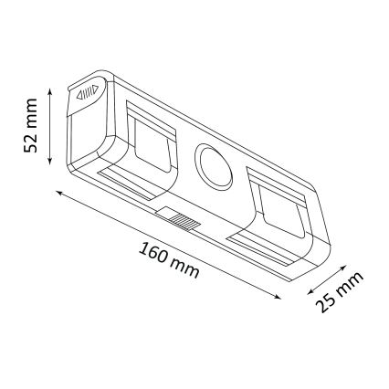 LED Zidna svjetiljka sa senzorom LED/3xAAA/4,5V