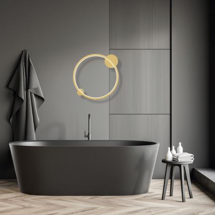 LED Zidna svjetiljka SATURNO LED/25W/230V promjer 50 cm IP44 zlatna