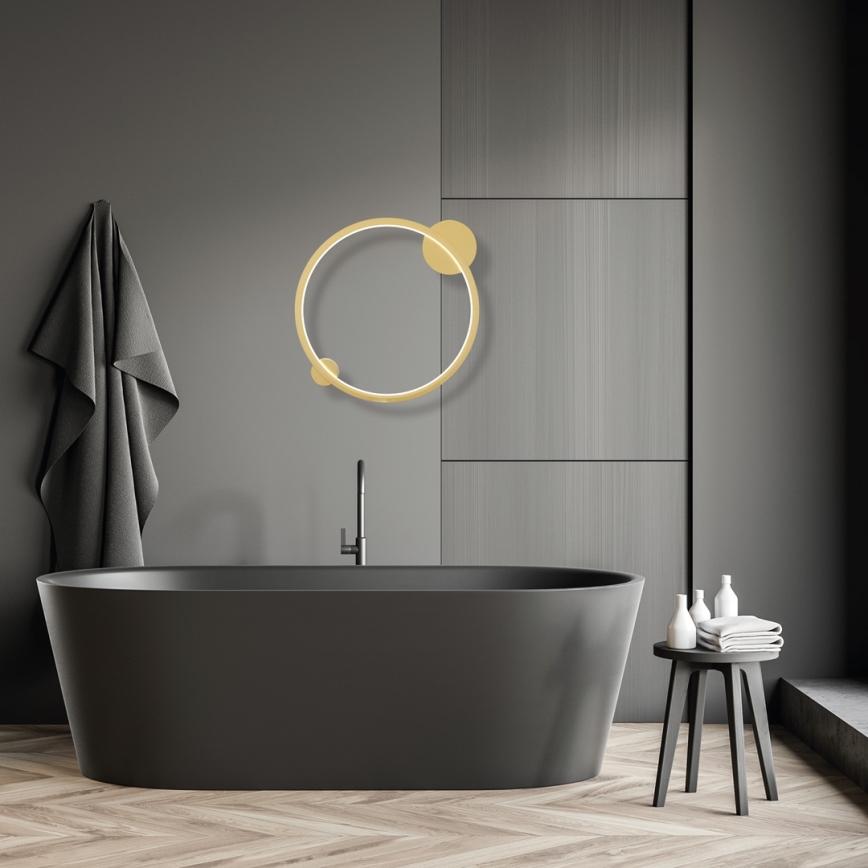 LED Zidna svjetiljka SATURNO LED/25W/230V promjer 50 cm IP44 zlatna