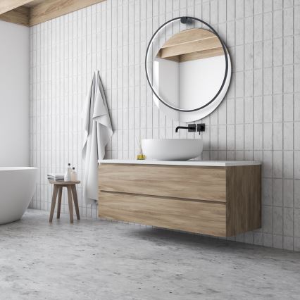 LED zidna svjetiljka SATURNO LED/46W/230V prom. 80 cm IP44 crna