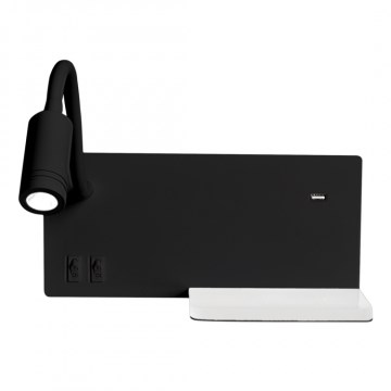 LED Zidna Svjetiljka SHELF LED/4W+LED/5W+LED/2W/230V crna