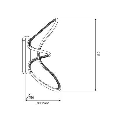 LED Zidna svjetiljka TESORO LED/15W/230V crna